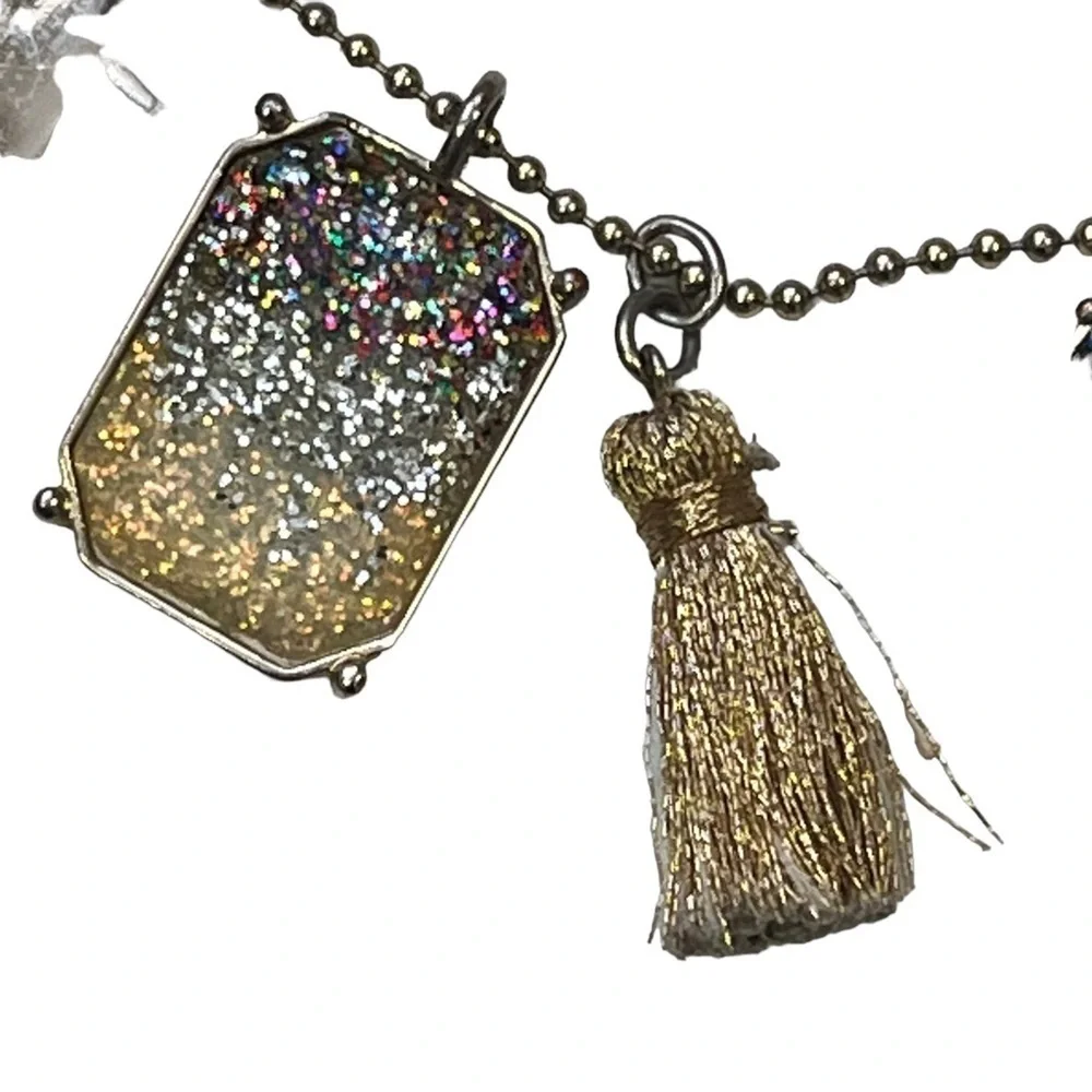 J Crew Glitter Resin Charm Necklace Crewcuts